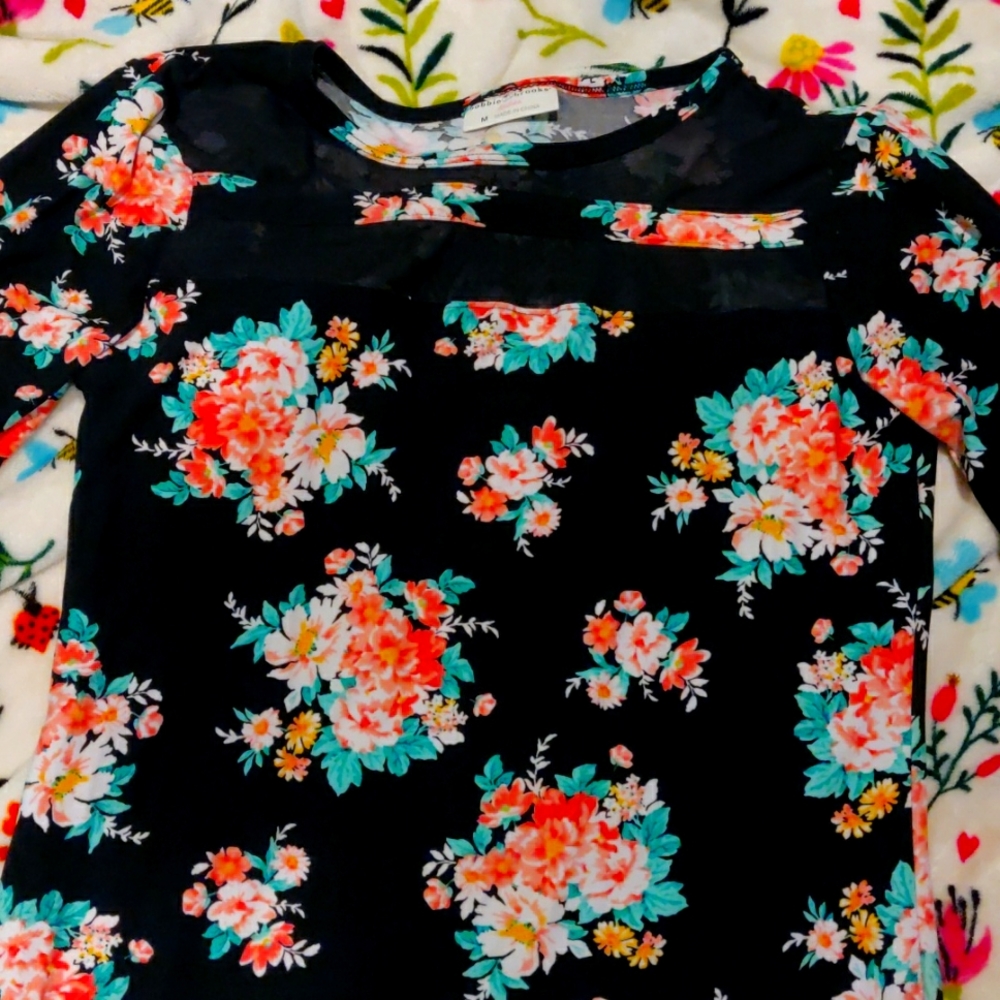 ¾ Quarter Sleeve Flower Dress